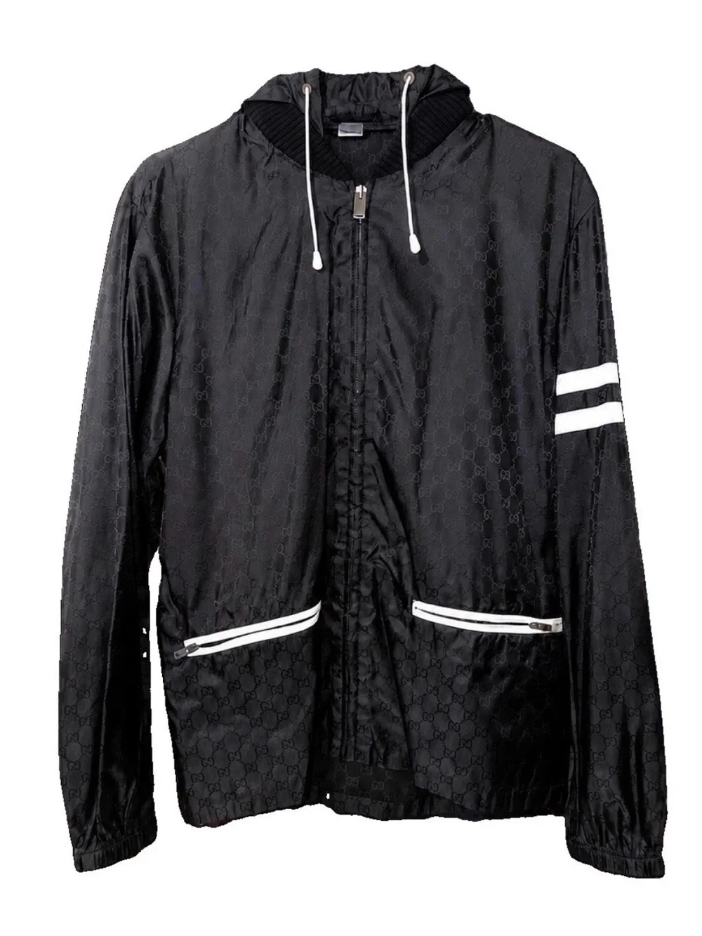 Gucci GG Monogram Nylon Hooded Jacket 48/M